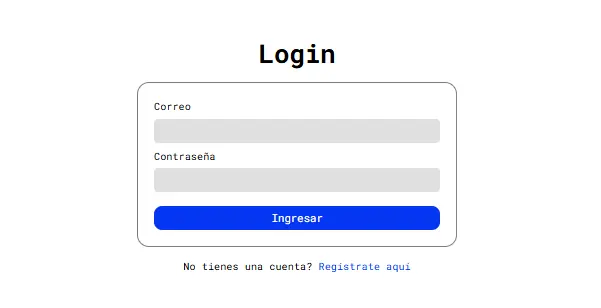 Captura de pantalla del proyecto Login - register