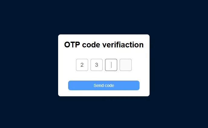 Captura de pantalla del proyecto OTP code verification