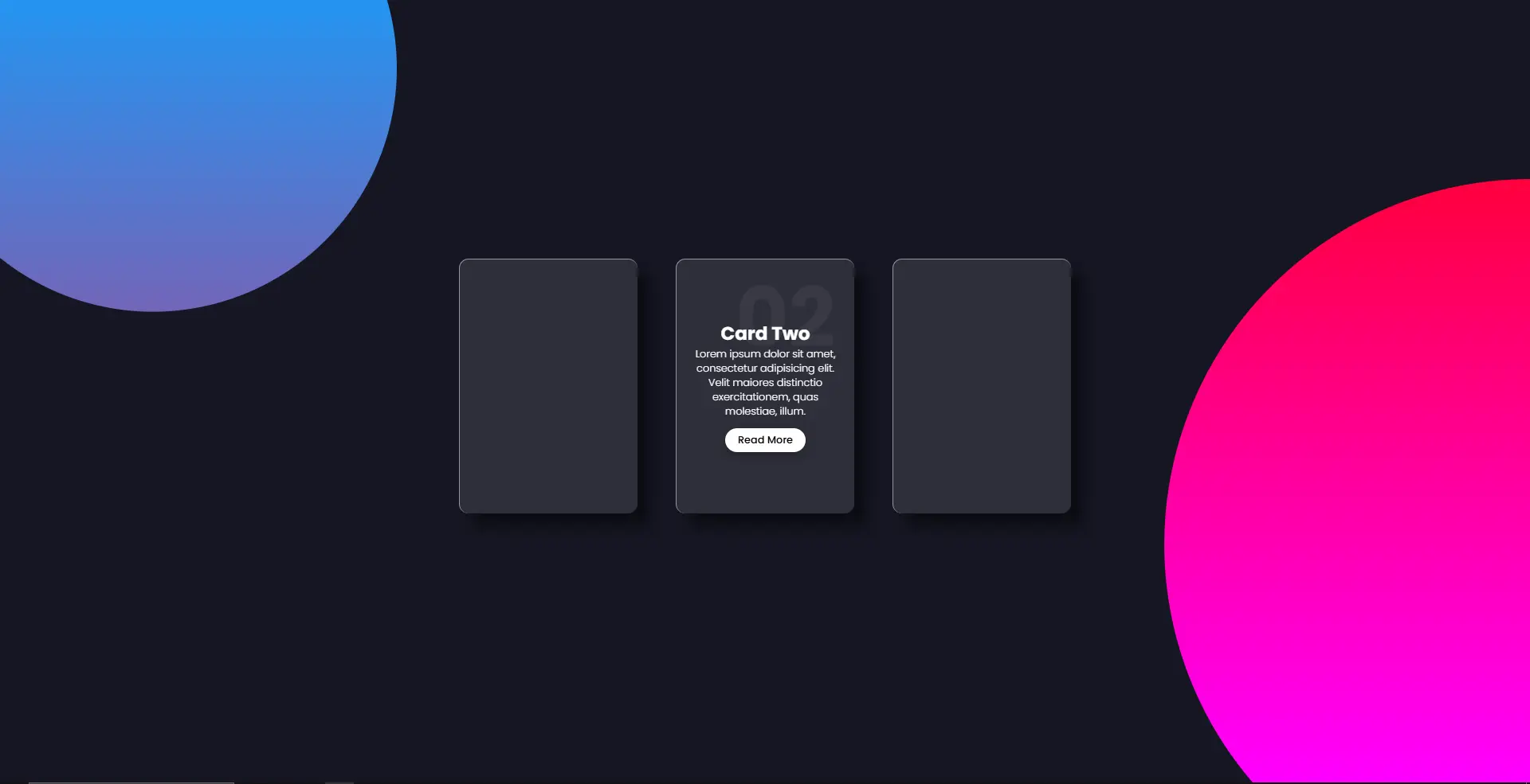 Captura de pantalla del proyecto Glassmorphsim effect