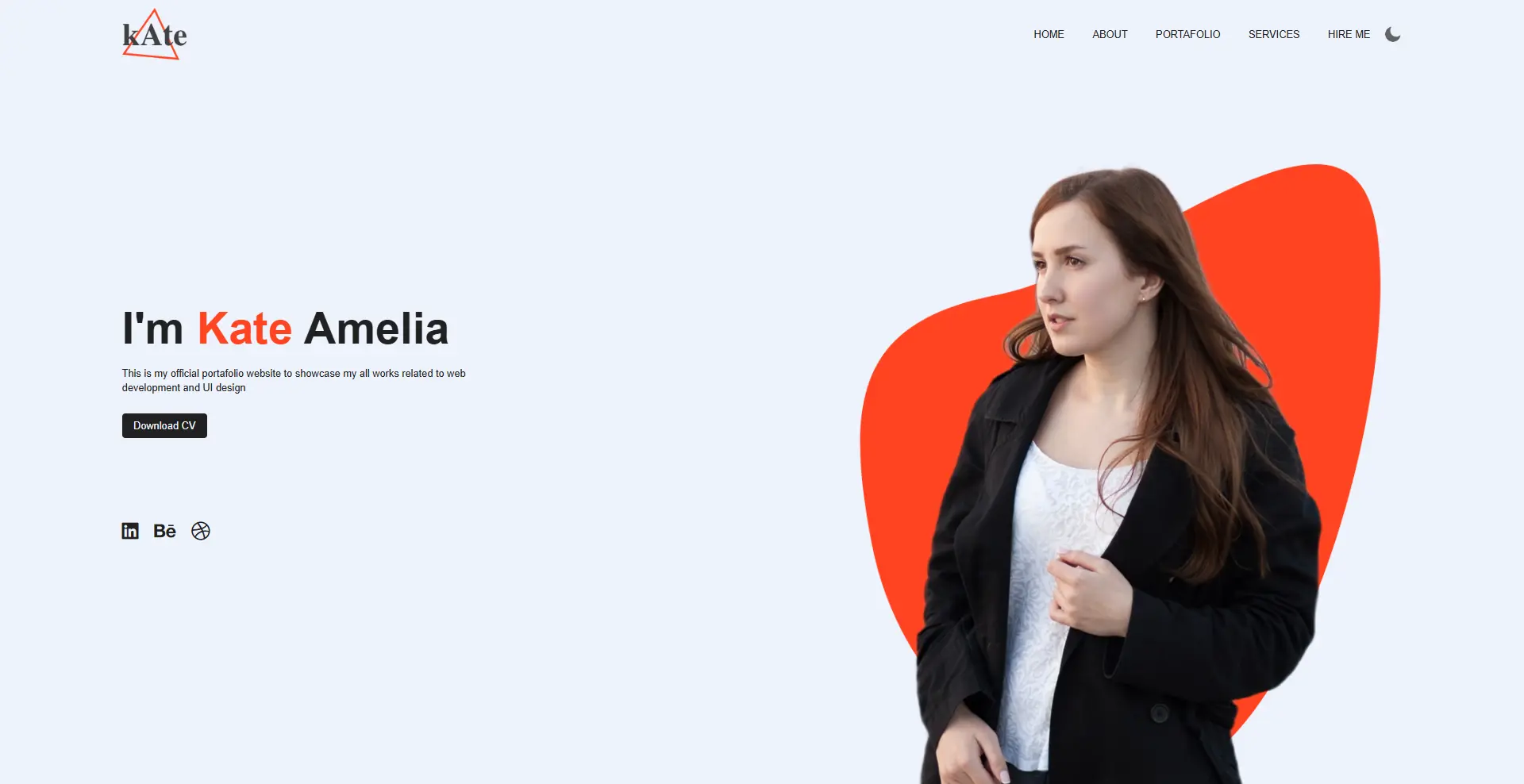 Captura de pantalla del proyecto Landing page Kate