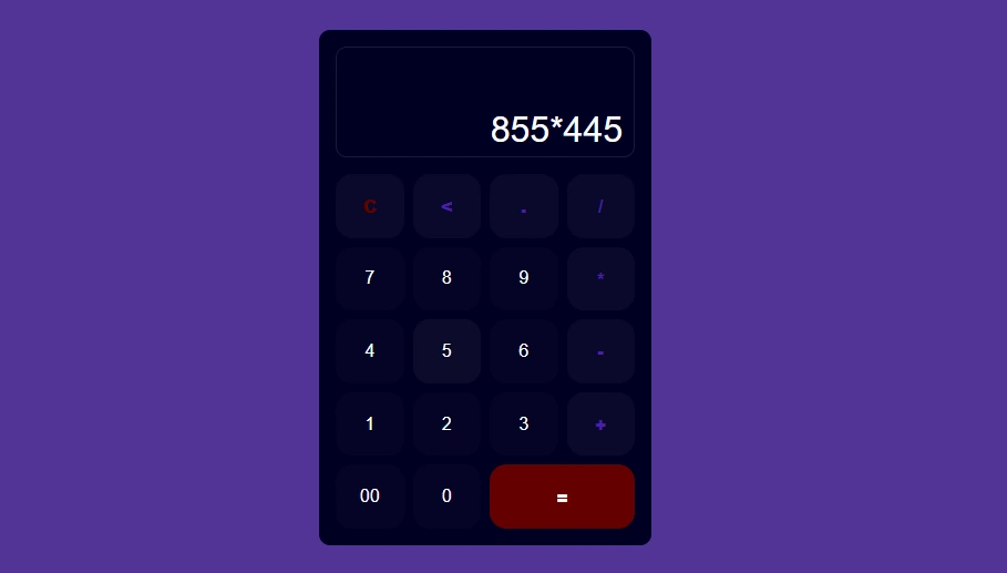 Captura de pantalla del proyecto Calculator