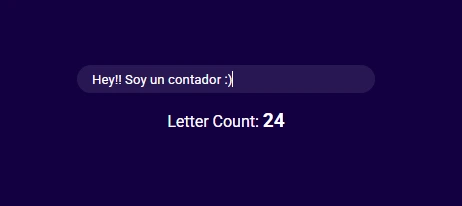 Captura de pantalla del proyecto Letter counter