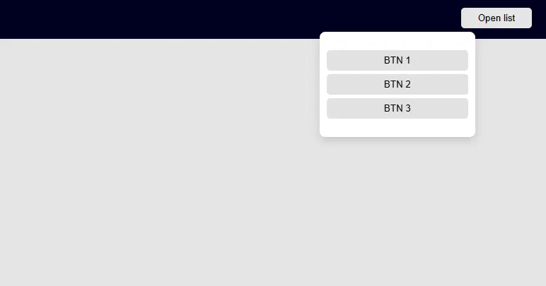 Captura de pantalla del proyecto Modal dropdown